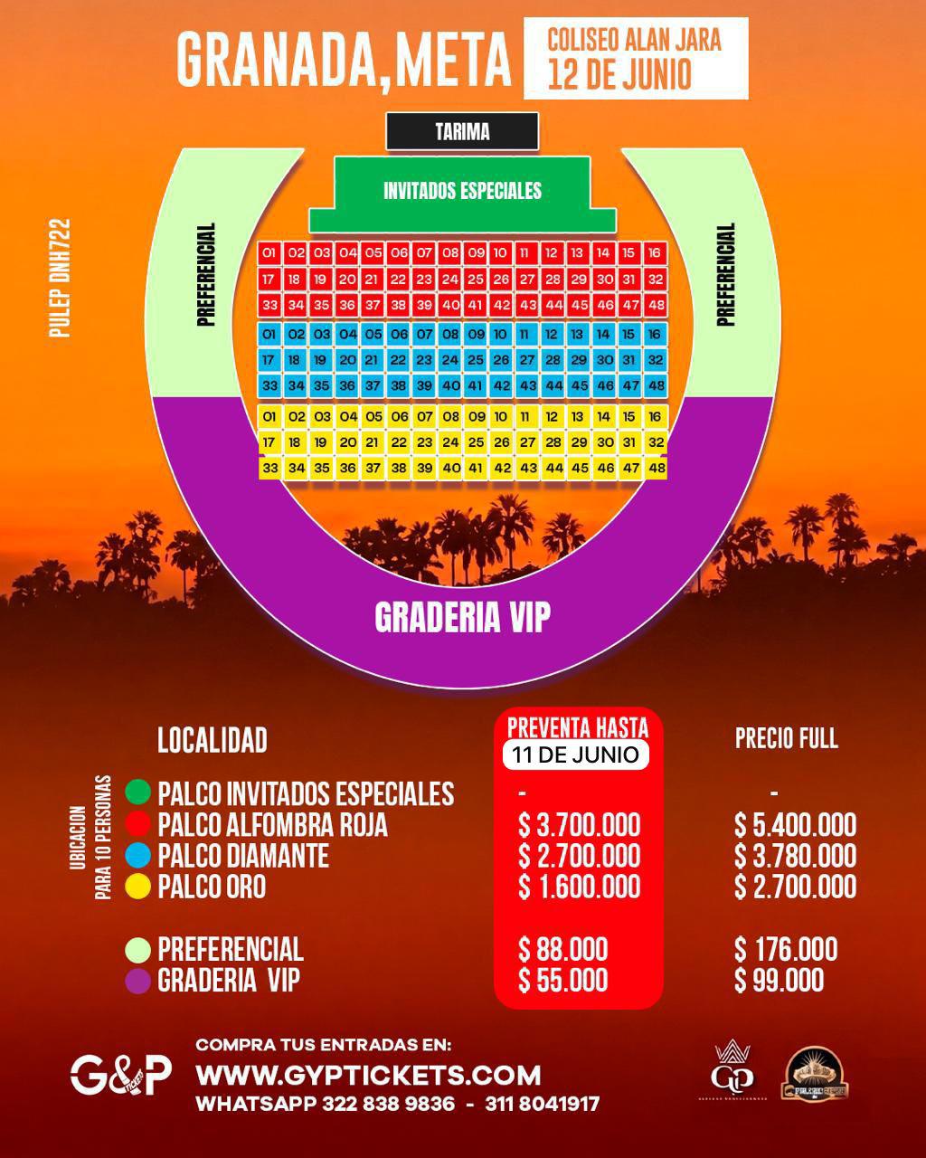 Mapa de silletería y precios
